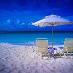 Umbrella and Chairs on the Beach